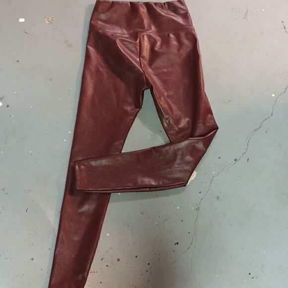 Mahogany Size Small Love Fire Faux Leather Pants - Picture 2 of 4